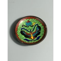 创汇时期景泰蓝红釉狮顶花鸟盖罐一对_其他景泰蓝/珐琅_藏富天下