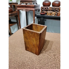 古董老紫檀笔筒古玩老货传世清代小叶紫檀笔海文房四宝老木器木雕