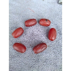 紅朱砂　虎牙三眼 特惠西藏真品三眼财神金钱钩双虎牙莲花天珠朱砂红肉锁骨链吊坠