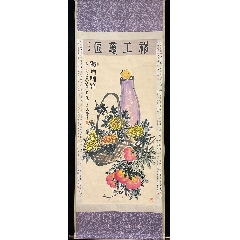 作者不詳　中国絹本　花鳥大主軸 文瑛工笔旧裱绢本花鸟立轴_花鸟国画原作_苏恒堂【7788收藏】