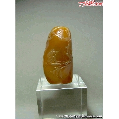 清代寿山石雕翼龙诗文字印章-寿山石印-7788红宝书