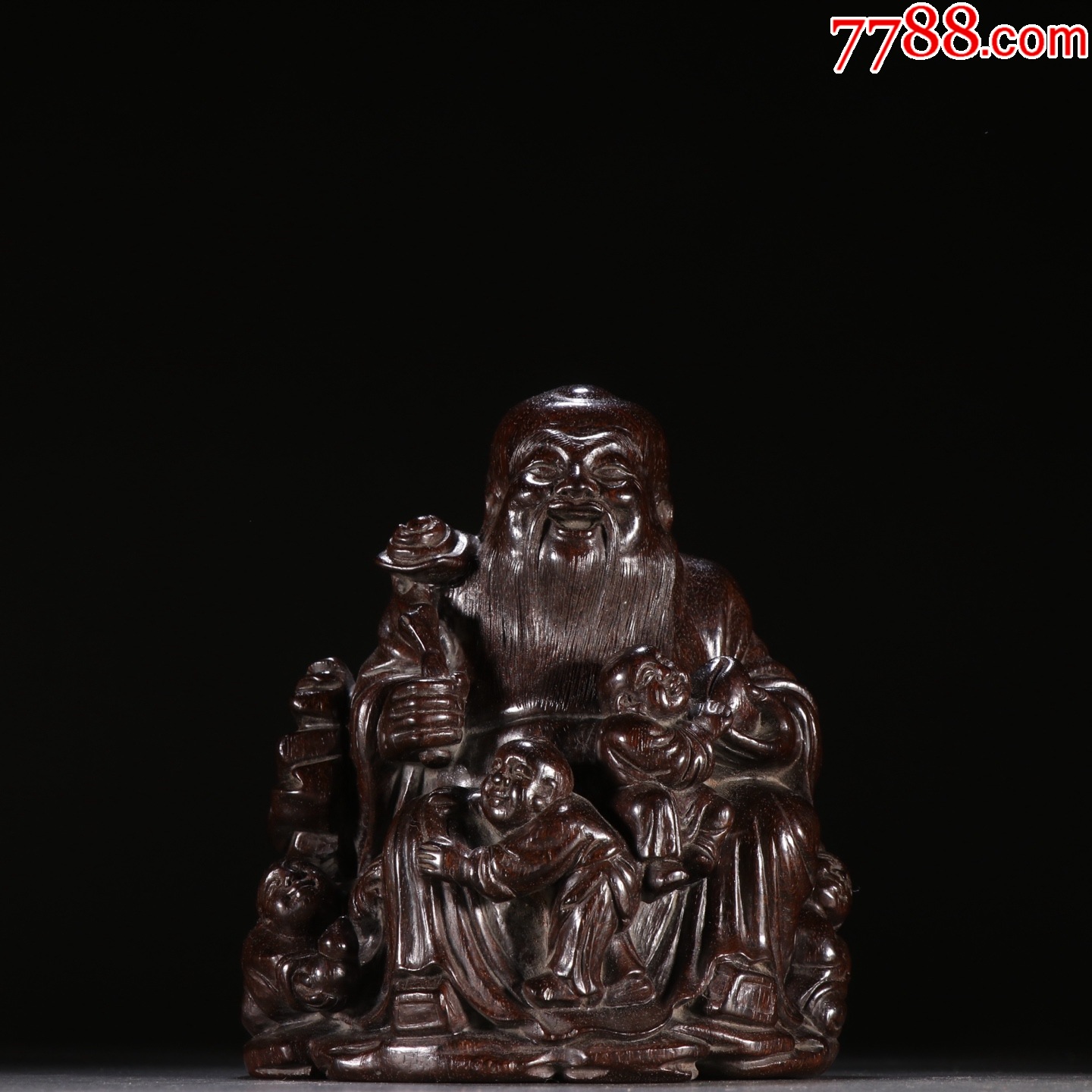 清紫檀寿星摆件_木佛像/人像_图片鉴赏_收藏价值_7788怀表收藏