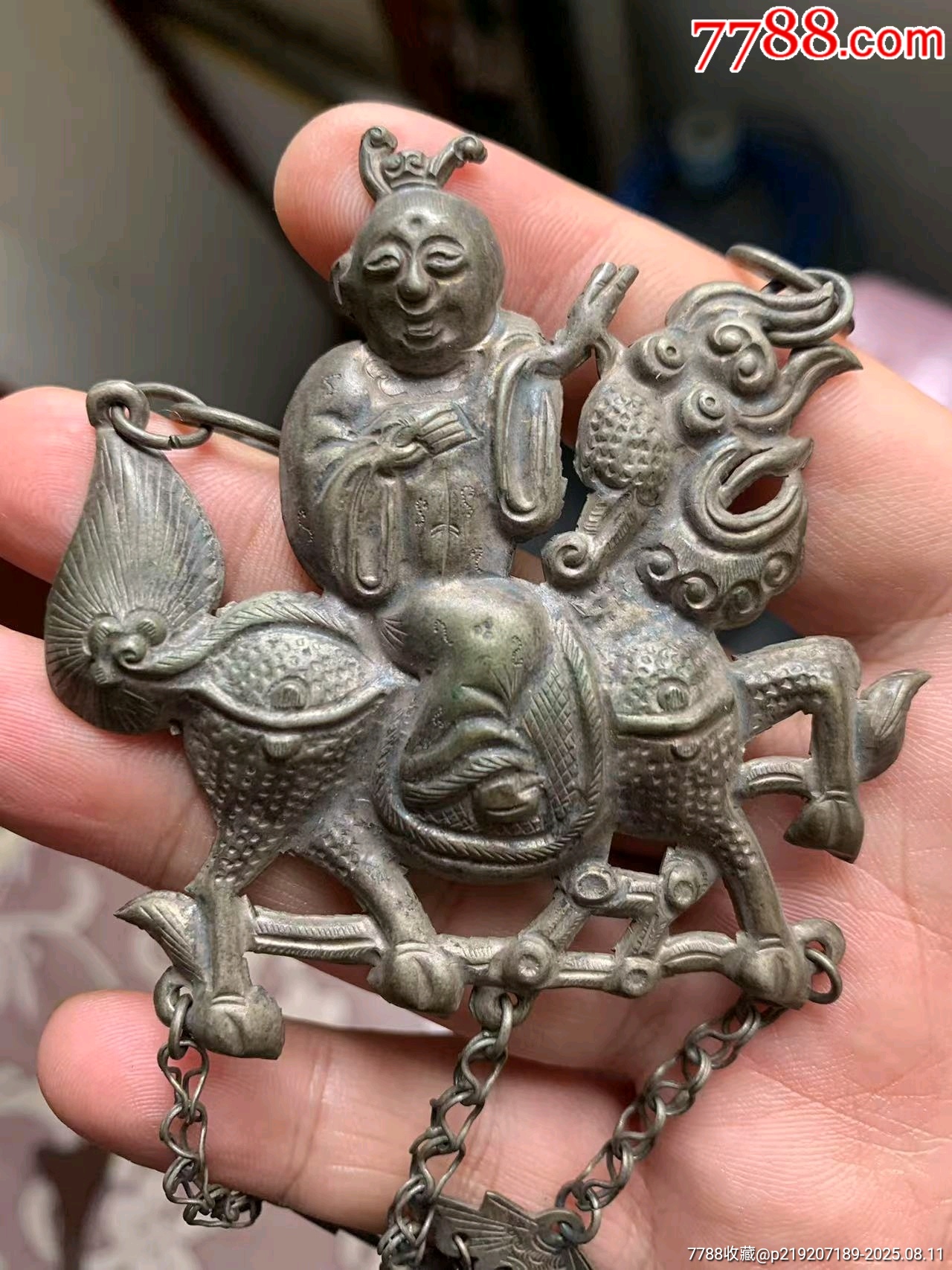 清代麒麟送子银挂件一套-其他银器-7788红宝书