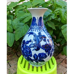 清代大鱼盘，青花鱼盘，青花釉里红，青花盘，口沿直径近22公分