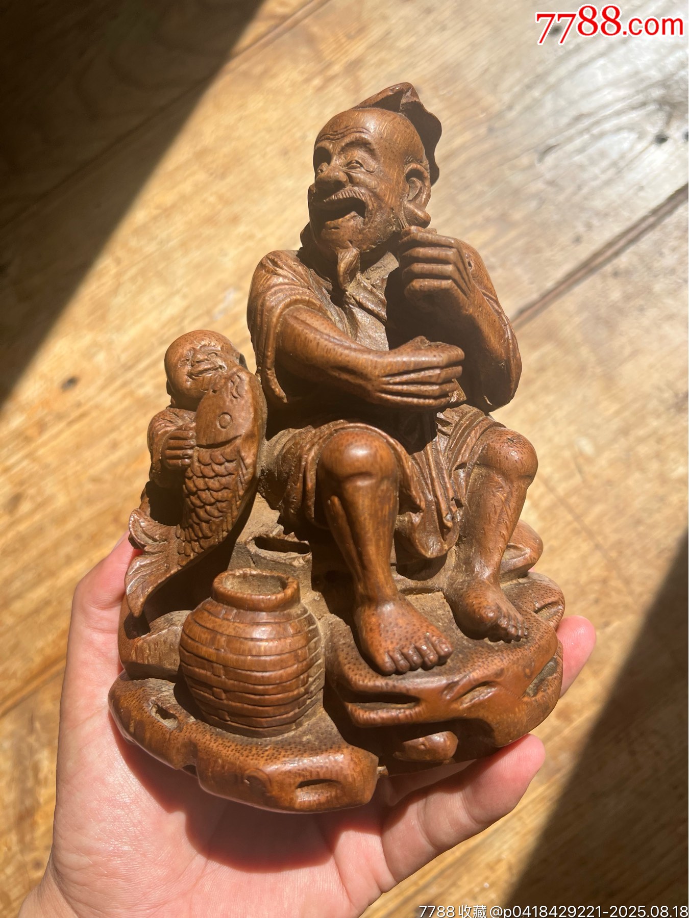 唐物 竹根 漁夫像 ○ 時代竹芸 清時代 中国美術