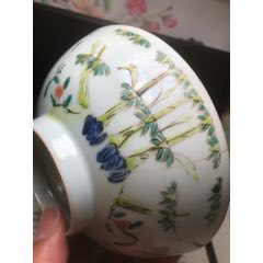 民國初粉彩四季花卉碗