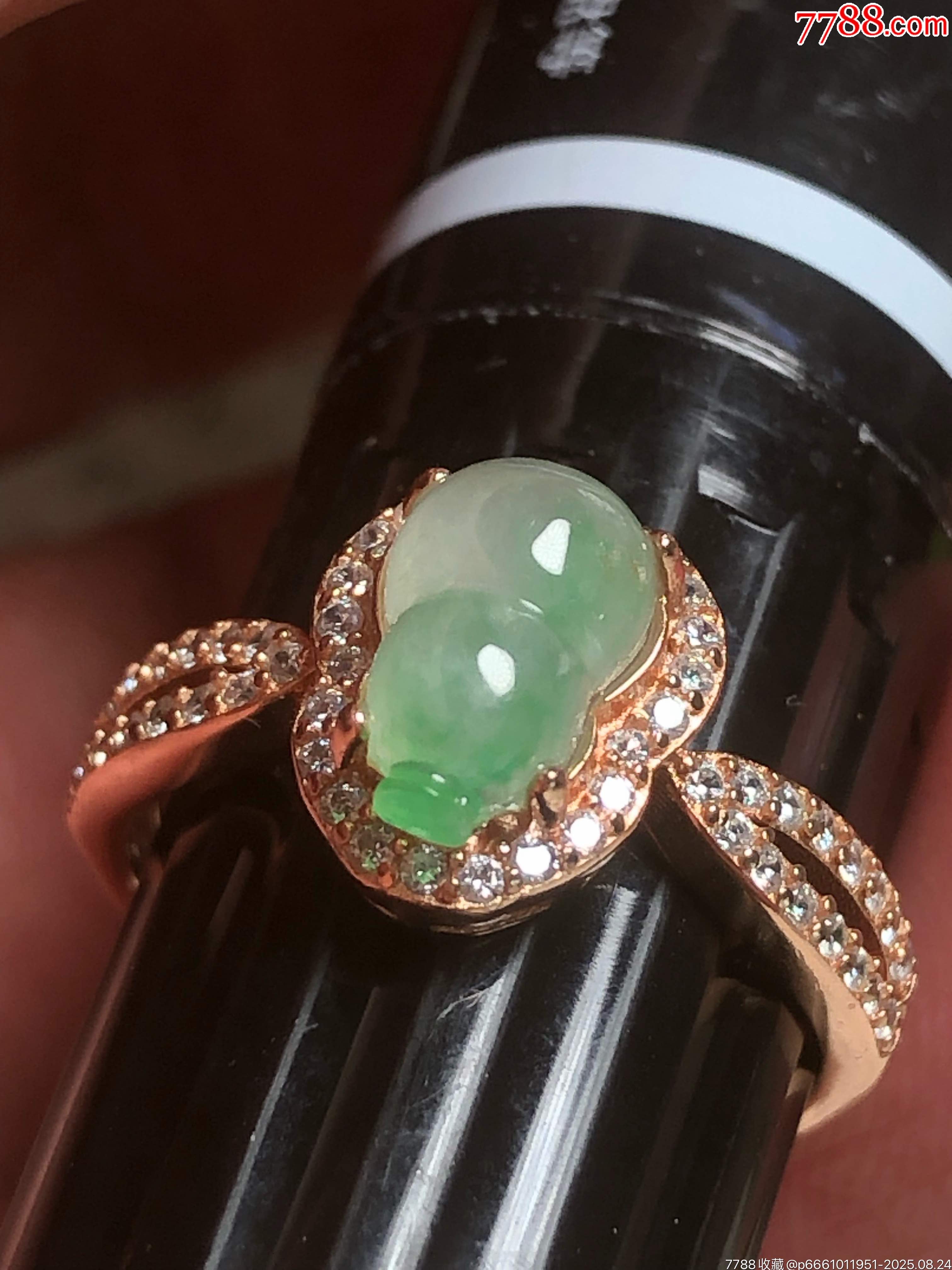 天然翡翠A貨糯冰飄綠戒指_價(jià)格570元_第12張_7788收藏__收藏?zé)峋€