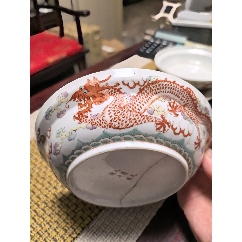 清代同治时期年制（粉彩皮球花博古花卉冬瓜罐）高度30厘米肚直径