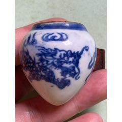 清代中期嘉道青花喜字将军罐一对品相如图所示保老保真_青花瓷_