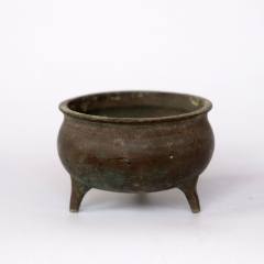 古董浮雕花鸟香炉孔雀牡丹铜香炉供佛香炉祭祖铜鼎铜炉老铜器_铜炉_图片