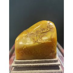 中国古美術・田黄石彫り・半丁作 壬辰年・細密彫・蘿蔔絲紋・篆刻・書道具・文房具 中国古美術・田黄石彫り・半丁作 壬辰年・細密彫・蘿蔔絲紋・