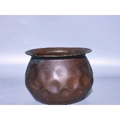 工芸品 コレクター買取品 中国美術 銅製 茶盆 在銘 落款 煎茶盆 茶道具 長