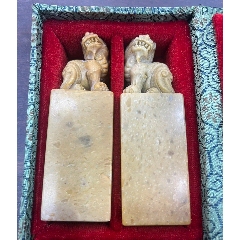 中国　篆刻　玉石田黄石彫刻　山水人物刻　印材　置物　V　7781 中国 篆刻 玉石田黄石彫刻 山水人物刻 印材 置物 V 7781 彫刻