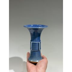 ◇御泓軒◇『宋朝時代 陶磁器 汝窯天藍釉氷裂紋玉壺