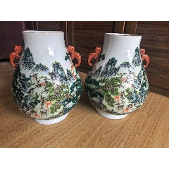 老厂货中国潮彩四方大赏盘_旧瓷器_锦鑫古玩店【7788旧书网】