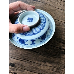 中国清時代青花纏枝蓮茶碗（大清乾隆年製）在銘　XG55-1 中国清時代青花纏枝蓮茶碗（大清乾隆年製）在銘 XG55-1 - メルカリ