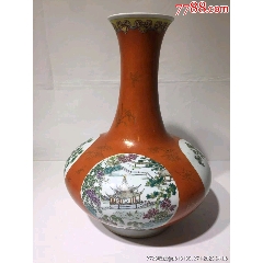 仿“乾隆年制”钧红釉菩荠瓶（A0491）_红釉瓷_养心殿古玩阁【7788