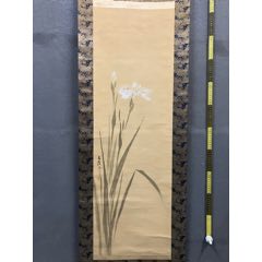 慧儿，七十年代工笔花鸟中堂《富贵万年图》国画书法古玩字画装饰