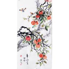 印刷】《宫本武藏枯木鸣鵙图》7212书画挂轴日本回流字画工艺画_
