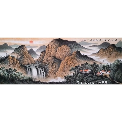彩绘 書畫 中国美術 曾爽文，中国台湾画家《五清图》国画书法古玩字画装饰挂画。绢本
