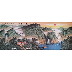 韩宗湘，浙江籍中国台湾名家，水墨兰竹图《清影摇风》编号