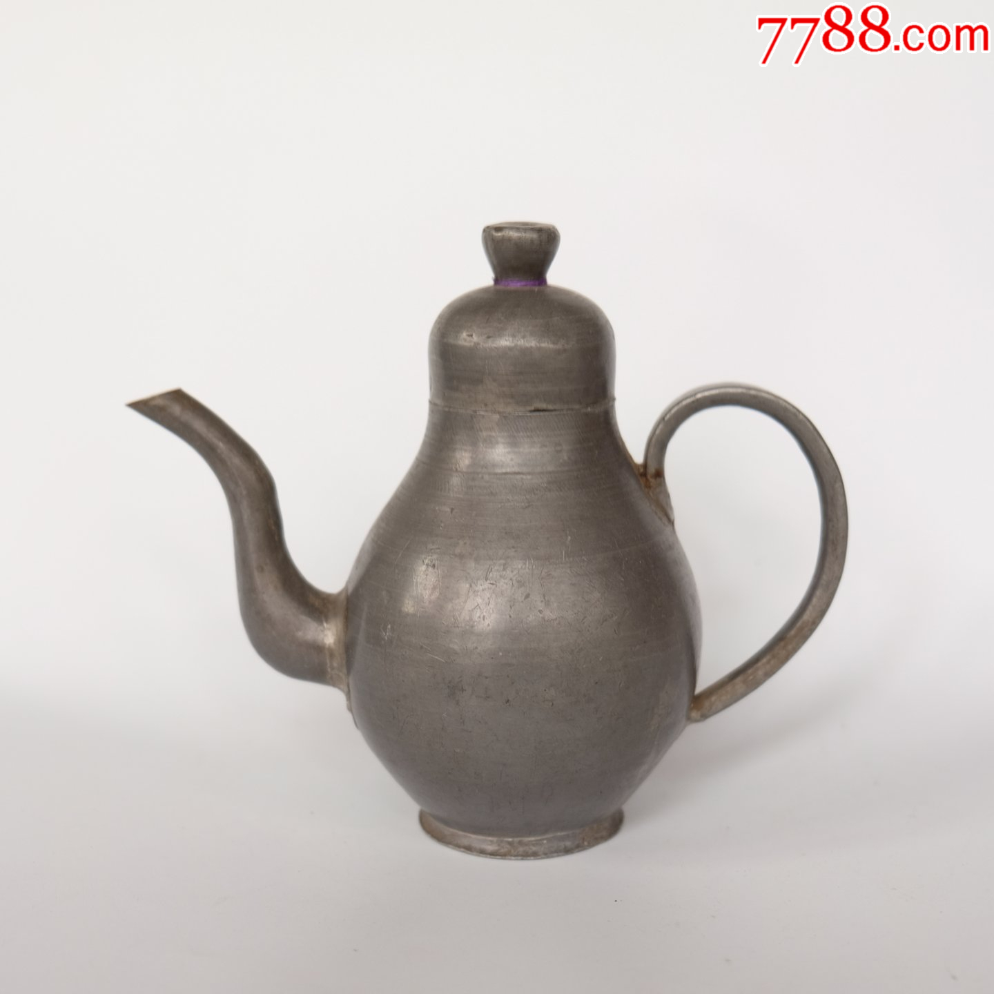 清代锡壶梨型壶老锡壶手工锡制茶壶纯锡酒壶古董锡壶老包浆-锡壶/锡器