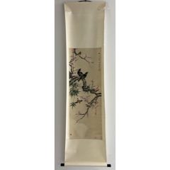 春峰，长寿寓意花鸟画中堂《松鹤图》国画书法古玩字画装饰挂画
