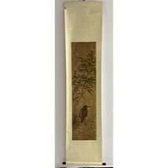 春峰，长寿寓意花鸟画中堂《松鹤图》国画书法古玩字画装饰挂画