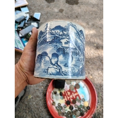 送料無料　本物保証　清時代　嘉慶道光染付/青華大皿　径25ｃｍ A FINE BLUE AND WHITE 'CRANE' BOWL SEAL MARK AND PERIOD OF