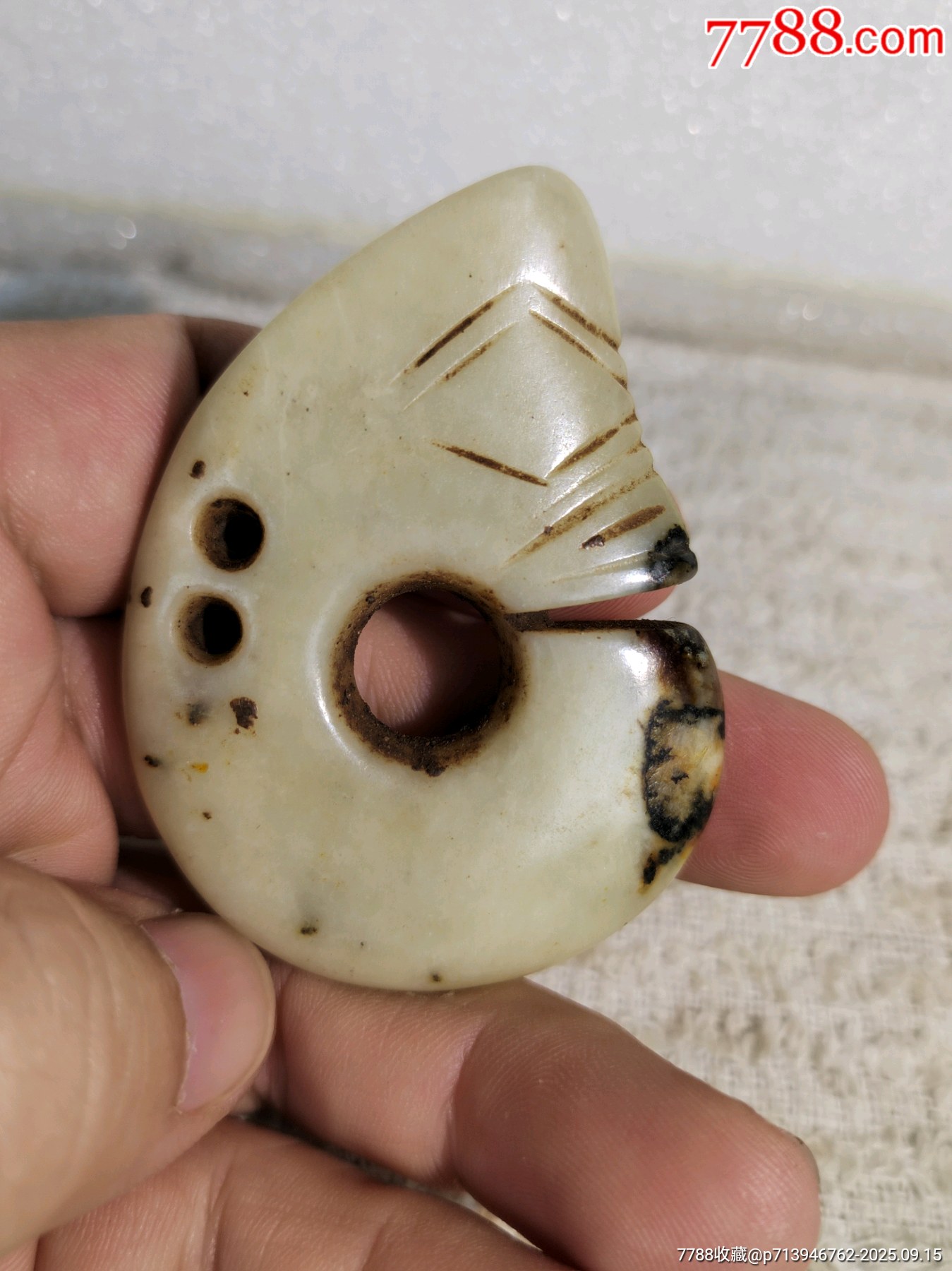 以前收藏的红山文化老玉猪龙-和田玉-7788红宝书