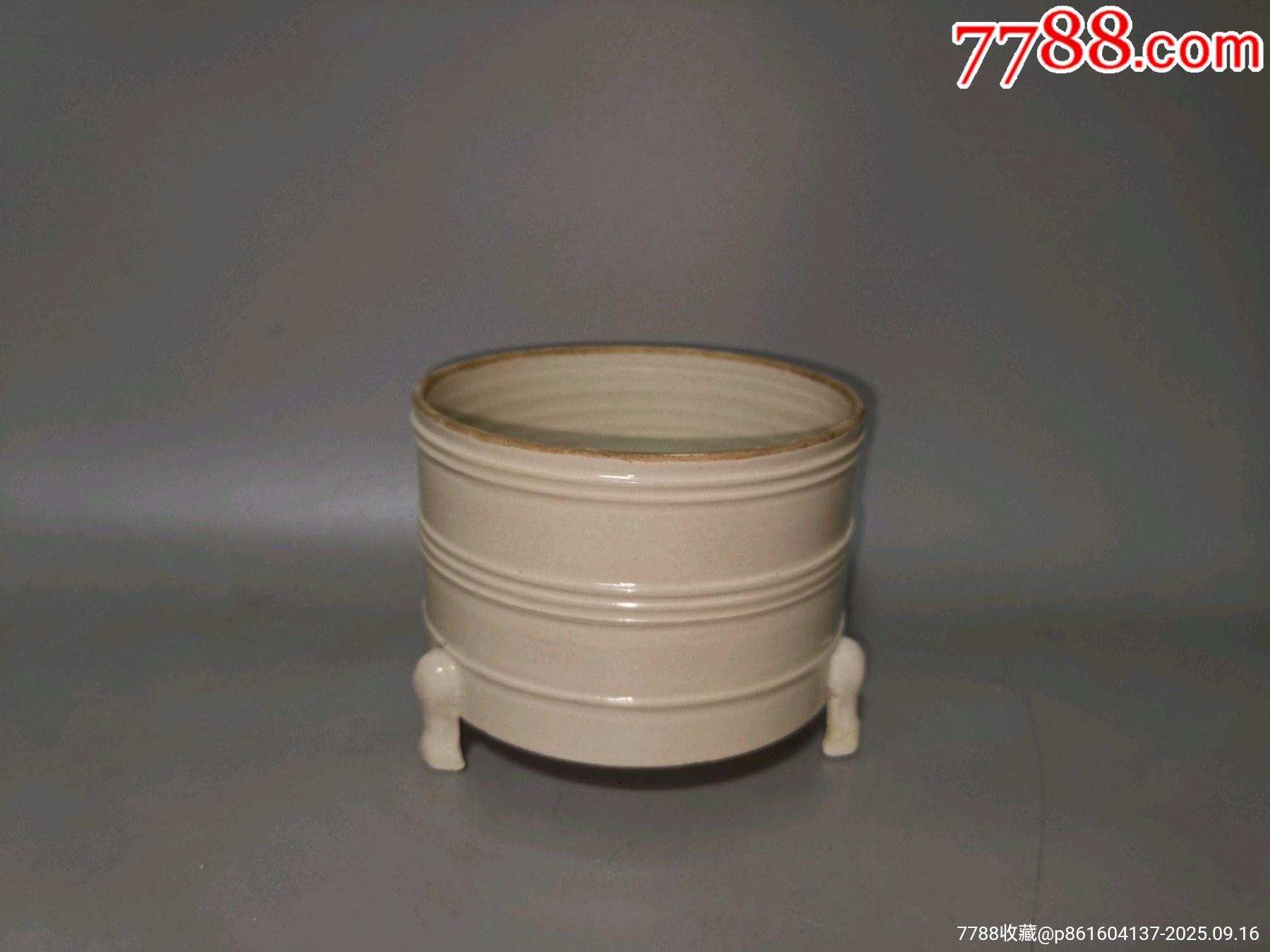 定窑三足炉-单色白瓷-7788红宝书