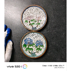 八十年代高26.2厘米铜胎掐丝珐琅彩/景泰蓝鸟语花香图花瓶一个，梅花下