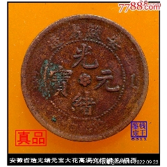 安徽省造光绪元宝十文细长满文细鳞龙八级币-铜元/机制铜币-7788