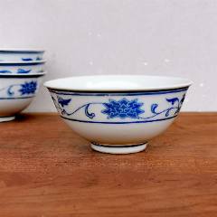 一拍堂567瓷器青花缠枝莲小碗怀旧老古玩摆件60年代景德镇红旗瓷厂茶碗_