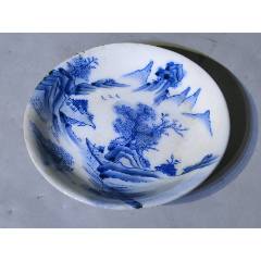 中国　青花　山水人物文　水注瓶　C　R7882 康熙青花山水的审美|北京翰海拍卖2023年征集_艺术_自然_中国画