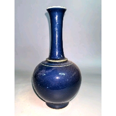 霁蓝釉长颈瓶-蓝釉瓷-7788红宝书