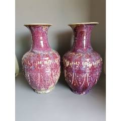 清乾隆红釉罗汉瓶-红釉瓷-7788收藏