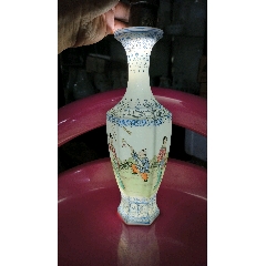 中国　許順昌造　粉彩　鳳凰牡丹紋大皿　送料込み1028 清末时期许顺昌造，满工绿地粉彩凤凰戏牡丹纹大号茶叶罐_旧瓷器_