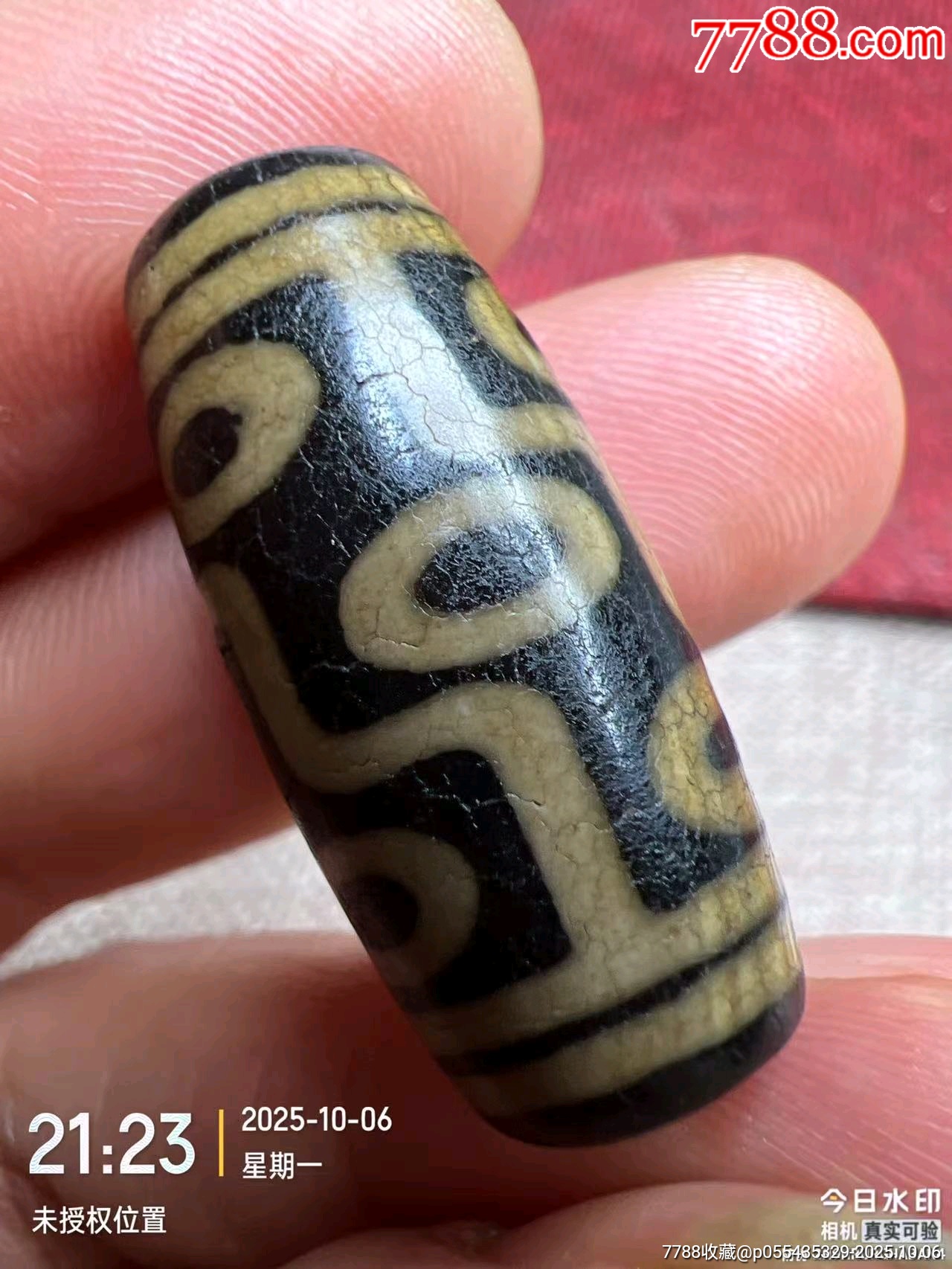 藏传爆老九眼老天珠_天珠_天水如冰色【7788收藏__收藏热线】