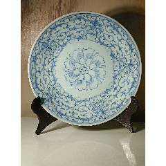 清代嘉庆青花缠枝莲大盘_青花瓷_博古状元老货店【7788红宝书】