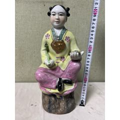 1370  中国 骨董　福建會館  游長子造　十錦 粉彩　漢人　置物　時代物 1370 中国 骨董 福建會館 游長子造 十錦 粉彩 漢人 置物 時代物 1370