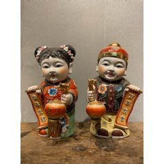 清同治粉彩八卦太极纹八方供盘-彩绘瓷/彩瓷-7788红宝书