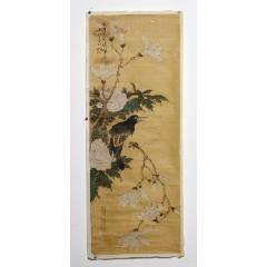 韩宗湘，浙江籍中国台湾名家，水墨兰竹图《清影摇风》编号