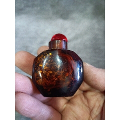 青花釉里红人物鼻烟壶，底款“康熙年制”_旧鼻烟壶_程饶金【7788