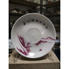 全美品）八九十年代手绘粉彩山水赏瓶品相：全美品尺寸：高16cm-彩绘瓷