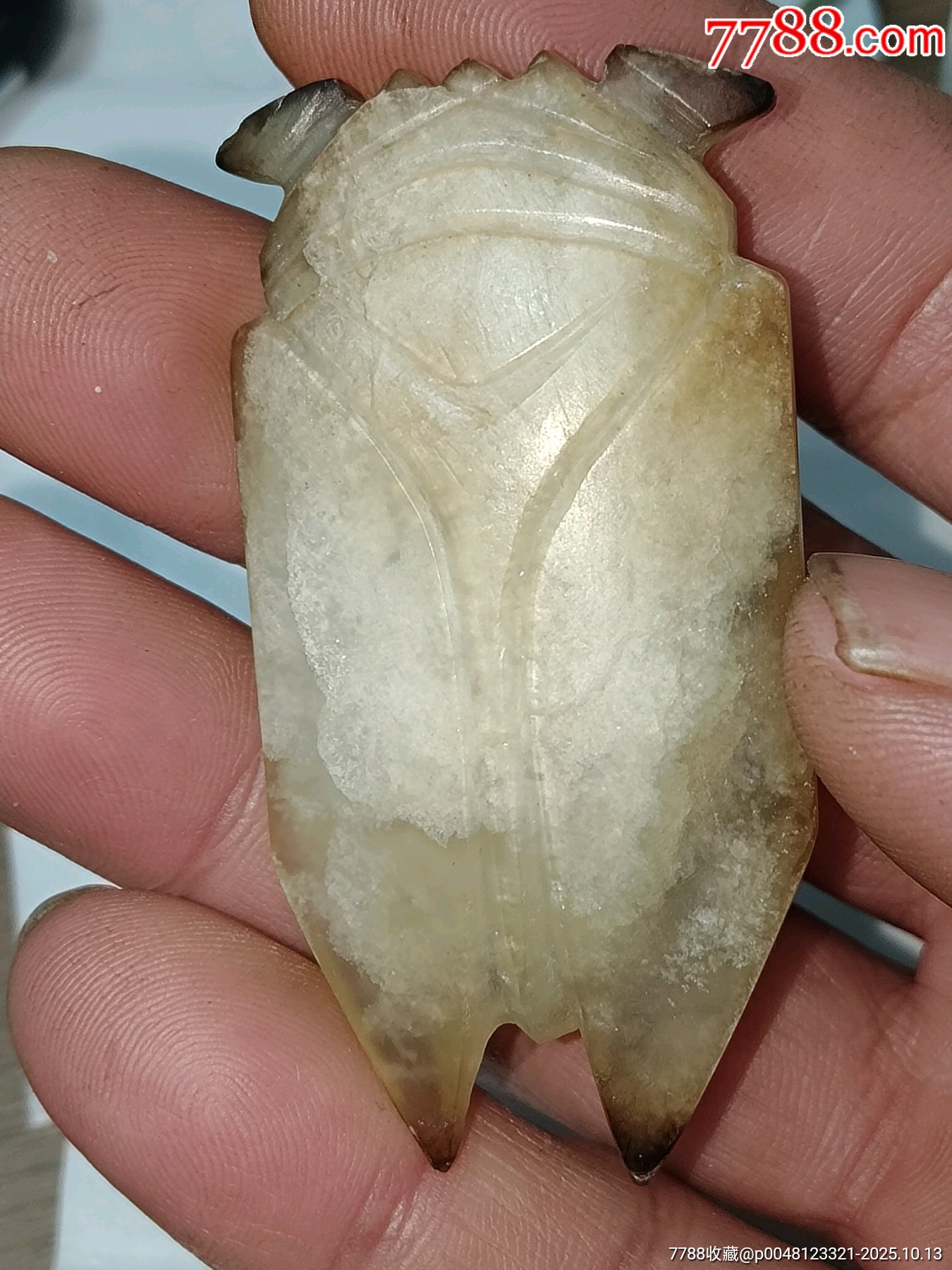 古玉高古玉汉八刀蝉汉代玉蝉，无孔道，保真保老_其他玉石/玉器_一一堂