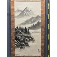 山村秀一 水彩画 【大保】 風景画 、花の2枚 昭和22年 第二