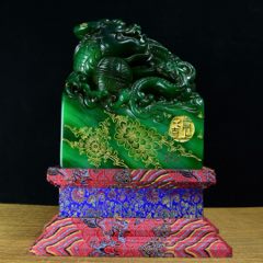 古印材 寿山石細工彫り『鯉登龍門』明治期庚子年款 印材3