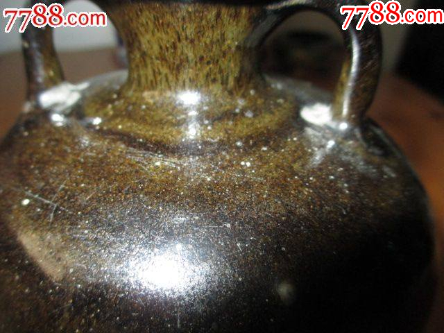 明代黒釉双系鸭嘴壶执壶酒壶-酱釉瓷/紫金釉-7788红宝书