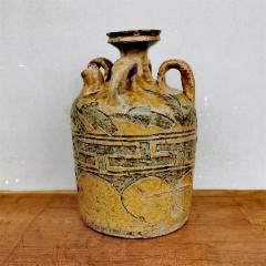 一拍堂民国老古玩粗陶茶壶酱褐釉古董四系陶壶真品中式案头摆件侘